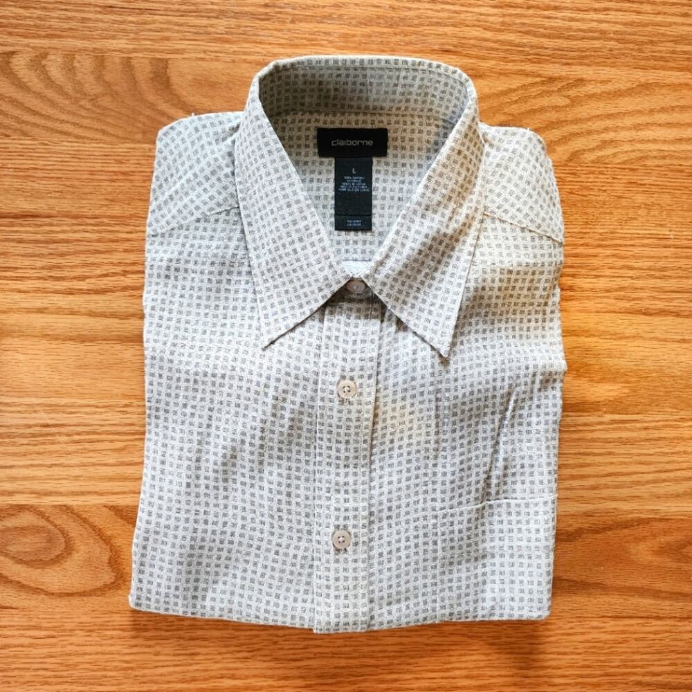NWT Claiborne Men's Button Up Dress Shirt Large